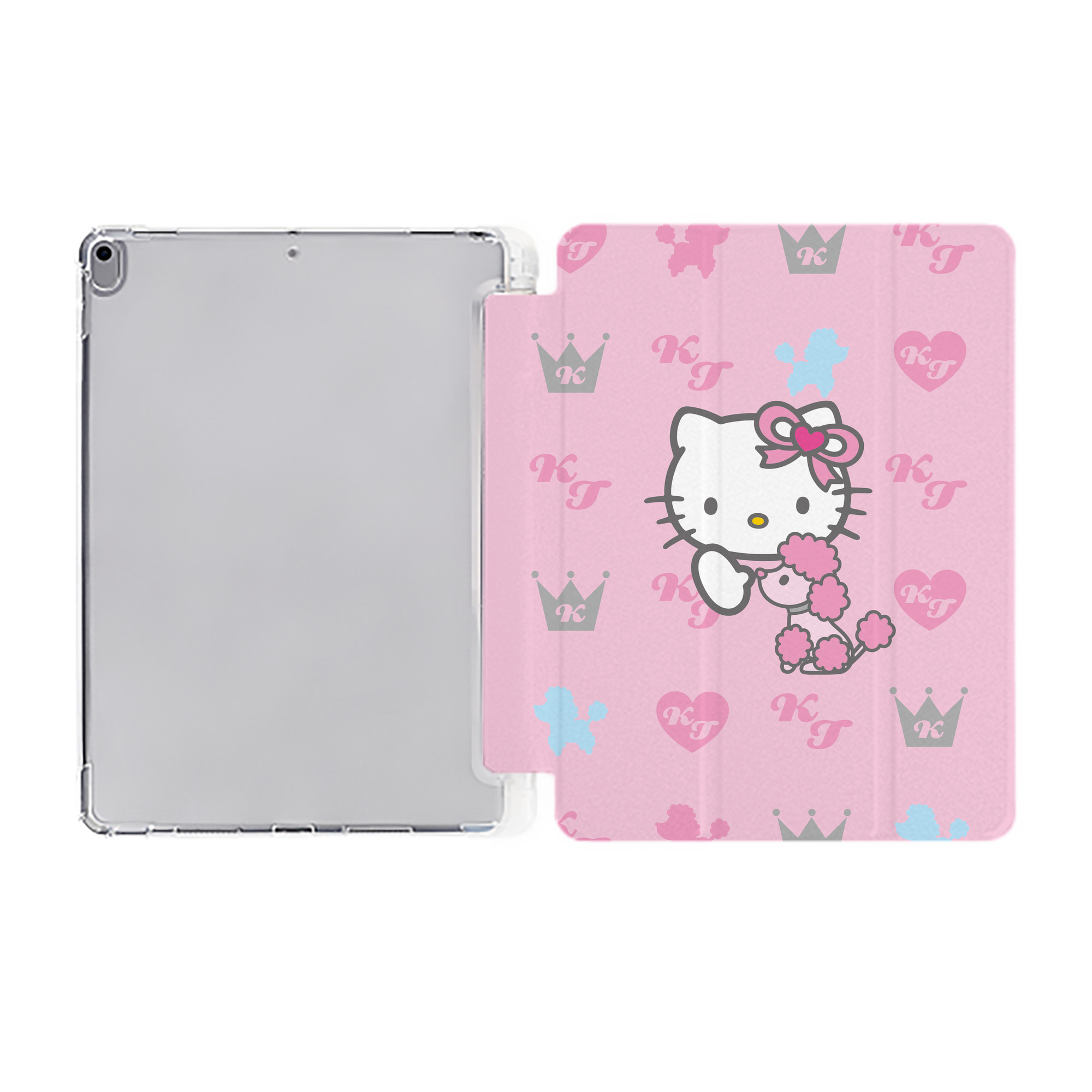 （画像用） Hello Kitty ハローキティ IPad ケース ペン収納付き 三つ折りスタンド PUレザー×シリコン 対応機種9.5/10.5/10.9インチ
